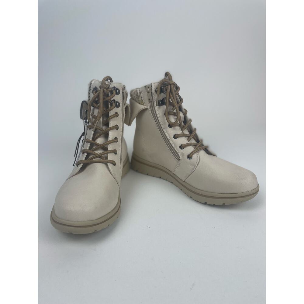 CLIFFS By White Mountain “Hope” Winter Boots Women’s 7M Cream/White Zip Lace Up